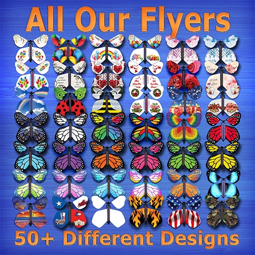 All famous wind up flying butterflies from butterflyers.com