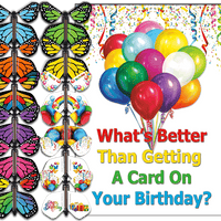 Birthday Greeting Card With wind up flying butterfly from Butterflyers.com