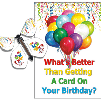 Birthday Greeting Card with Surprise wind up flying butterfly from butterflyers.com
