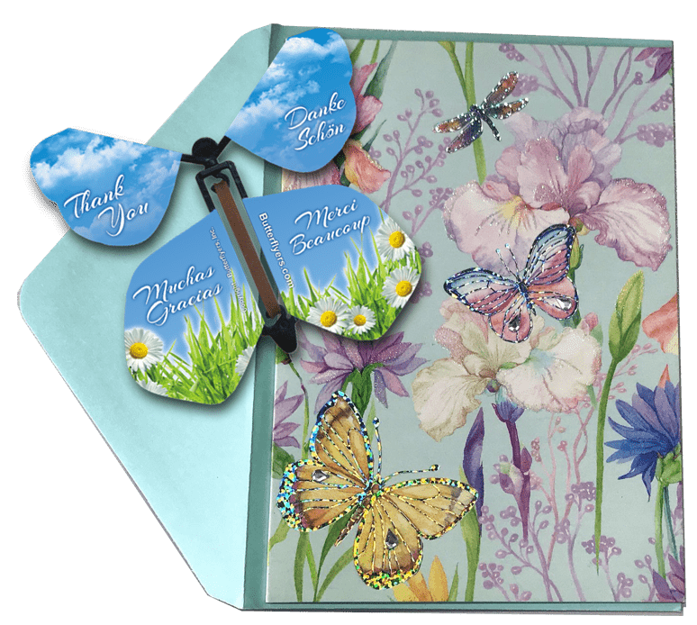 Surprise Wind Up Flying Butterfly Greeting Card