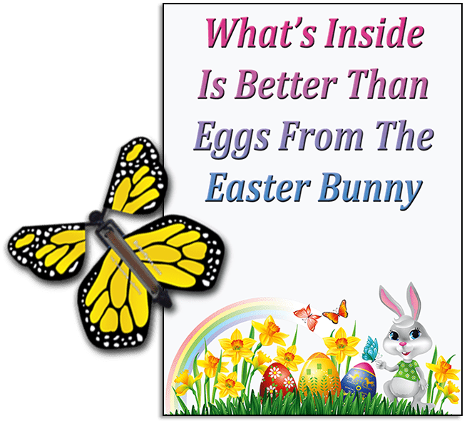 Easter Bunny Butterfly greeting card and Yellow flying butterfly from butterflyers.com