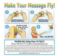 
              Instruction card for wind up flying butterfly from butterflyers.com
            