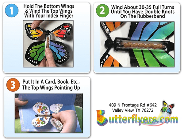 Winding instruction for famous flying butterfly from butterflyers.com