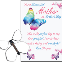 Mothers Day greeting card with Blank wind up flying butterfly from butterflyers.com