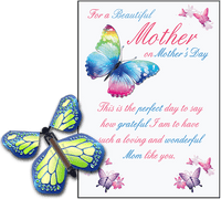 
              Mothers Day greeting card with Cobalt Green wind up flying butterfly from butterflyers.com
            