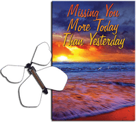 
              Miss You Much greeting card with Blank flying butterfly from butterflyers.com
            