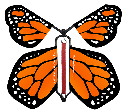 Orange Monarch Wind Up Flying Butterfly For Greeting Cards & Explosion Boxes by Butterflyers.com