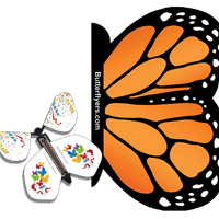 Orange Monarch Exploding Butterfly Card with Surprise wind up flying butterfly from butterflyers.com