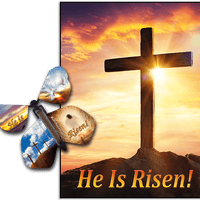 He is Risen Greeting Card with Risen wind up flying butterfly by Butterflyers.com