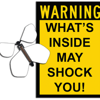 Warning Greeting Card with Blank wind up flying butterfly from butterflyers.com
