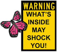 
              Warning Greeting Card with Pink monarch wind up flying butterfly from butterflyers.com
            
