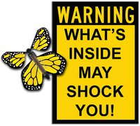 
              Warning Greeting Card with Yellow wind up flying butterfly from butterflyers.com
            