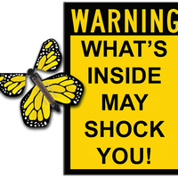 Warning Greeting Card with Yellow wind up flying butterfly from butterflyers.com