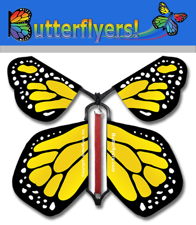 BUTTERFLYERS! Red Exploding Butterfly Box with Birthday Flying Butterflies (Birthday Gifts Flying Butterfly x 4)