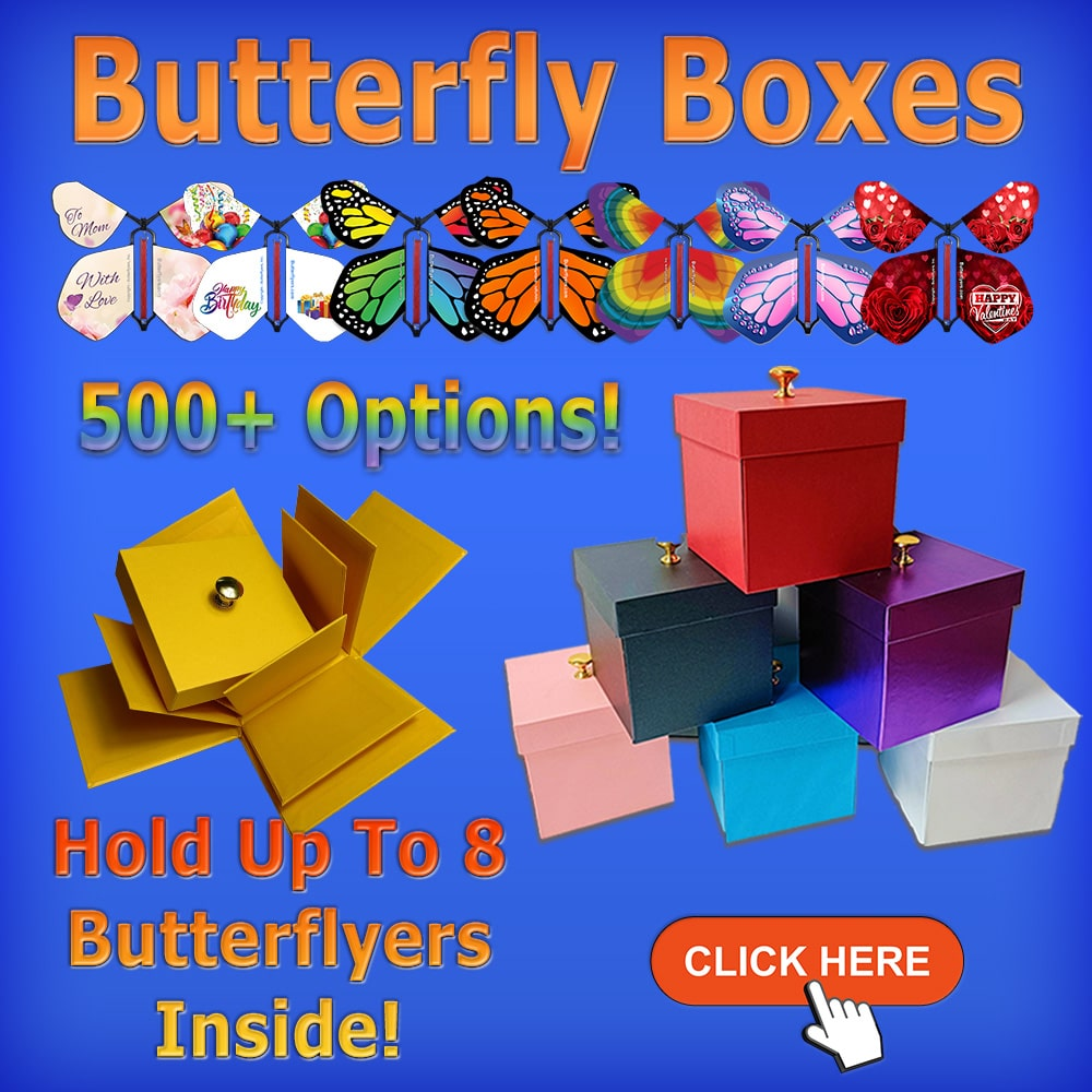 Surprise Flying Butterfly Gift Boxes from butterflyers.com