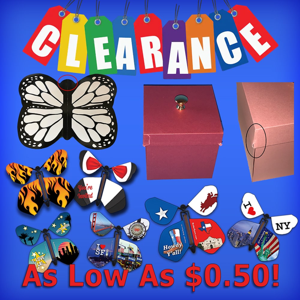 Clearance Wind Up Flying Butterflies and Boxes from butterflyers.com