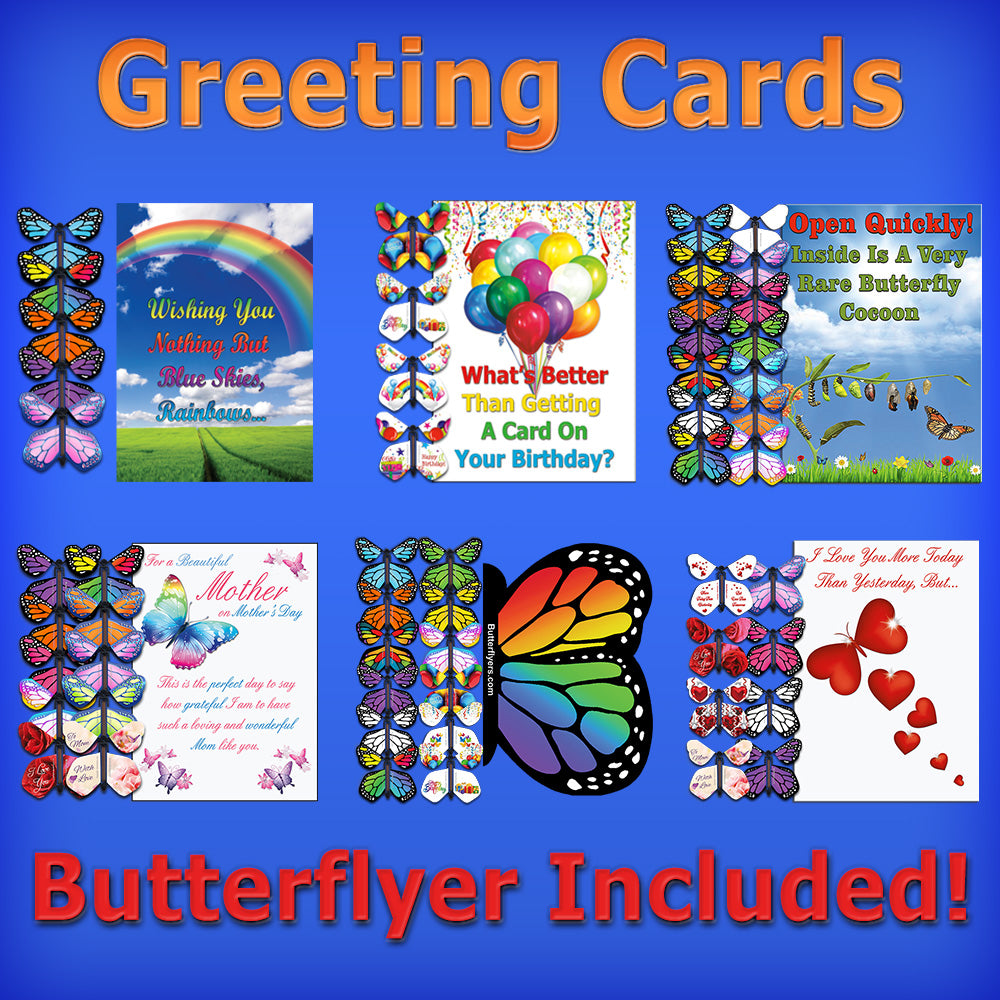 Greeting Card with wind up flying butterfly from butterflyers.com