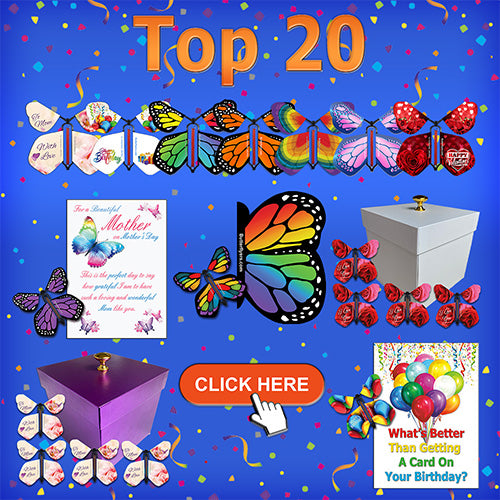20 best selling flying butterfly boxes, butterflies and greeting cards from butterflyers.com