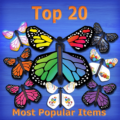 20 best selling flying butterfly boxes, butterflies and greeting cards from butterflyers.com