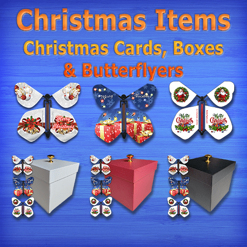 Christmas Boxes, Cards & Flying Butterflies from butterflyers.com