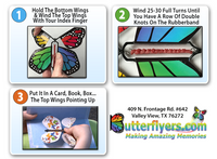 
              Instruction card for wind up flying butterfly from butterflyers.com
            