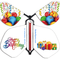Happy Birthday Gifts Wind Up Flying Butterfly For Greeting Cards by Butterflyers.com