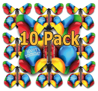 
              10-pack of Happy Birthday Balloons Wind Up Flying Butterfly For Greeting Cards by butterflyers.com
            