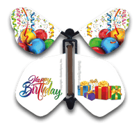 
              Happy Birthday wind up flying butterfly from butterflyers.com
            