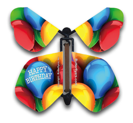 Birthday Balloons Flying Butterfly