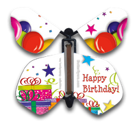 
              Happy Birthday Wind Up Flying Butterfly For Greeting Cards by Butterflyers.com
            
