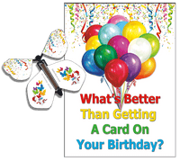 
              Birthday Greeting Card with Surprise wind up flying butterfly from butterflyers.com
            