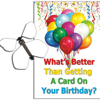 Birthday Greeting Card with Blank Birthday wind up flying butterfly from butterflyers.com