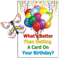 
              Birthday Greeting Card with Rainbow Birthday wind up flying butterfly from butterflyers.com
            