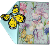 
              Blank Butterfly greeting card with Yellow monarch flying butterfly from butterflyers.com
            