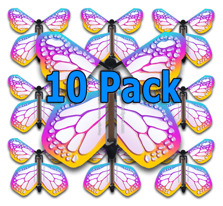 10-pack Bismuth Monarch wind up flying butterfly from Butterflyers.com