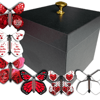 Black Valentine's Day Exploding Butterfly Box With Wind Up Flying Butterflies from butterflyers.com
