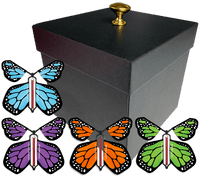 
              Black Exploding Butterfly Box With Monarch Flying Butterflies
            