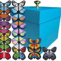 Blue Exploding Butterfly Gift Box With 4 Wind Up Flying Monarch Butterflies from butterflyers.com