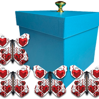 Blue Mother's Day Exploding Butterfly Gift Box With Big Hearts Wind Up Flying Butterflies from butterflyers.com