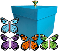 
              Blue Exploding Butterfly Gift Box With 4 Multi Color Monarch Wind Up Flying Butterflies from butterflyers.com
            