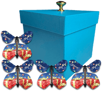 
              Blue Exploding Butterfly Christmas Box With Christmas Gift Flying Butterflies from butterflyers.com
            