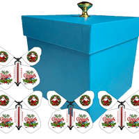 Blue Exploding Butterfly Christmas Box With Santa Christmas Flying Butterflies from butterflyers.com
