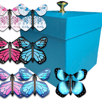 Blue Exploding Butterfly Box With Gender Reveal Flying Butterflies From Butterflyers.com