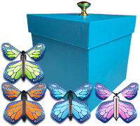 
              Blue Exploding Butterfly Gift Box With 4 Multi Cobalt Color Wind Up Flying Butterflies from butterflyers.com
            