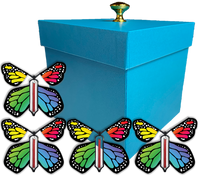 
              Blue Exploding Butterfly Gift Box With 4 Rainbow Monarch Wind Up Flying Butterflies from butterflyers.com
            