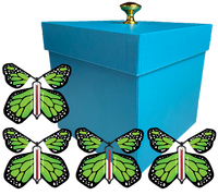 
              Blue Exploding Butterfly Gift Box With 4 Green Monarch Wind Up Flying Butterflies from butterflyers.com
            