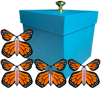 
              Blue Exploding Butterfly Gift Box With 4 Orange Monarch Wind Up Flying Butterflies from butterflyers.com
            