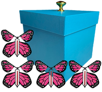 
              Blue Exploding Butterfly Gift Box With 4 Pink Monarch Wind Up Flying Butterflies from butterflyers.com
            