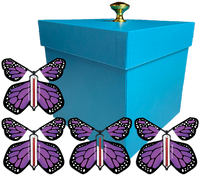 
              Blue Exploding Butterfly Gift Box With 4 Purple Monarch Wind Up Flying Butterflies from butterflyers.com
            
