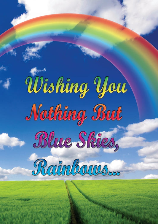 Blue Sky Rainbow greeting card from butterflyers.com